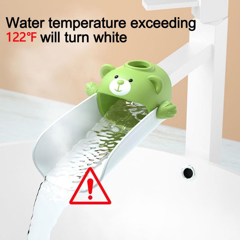 DLUCKY Faucet Extender for sink Easy Use Sink Faucet Extenders with Temperature Sensitive for Toddlers, Kids Hand Washing Faucet Extension for Bathroom Sink, Kitchen, Green - Image 2